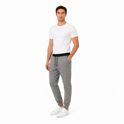 Karl Lagerfeld Herringbone-Patterned Joggers in Grey