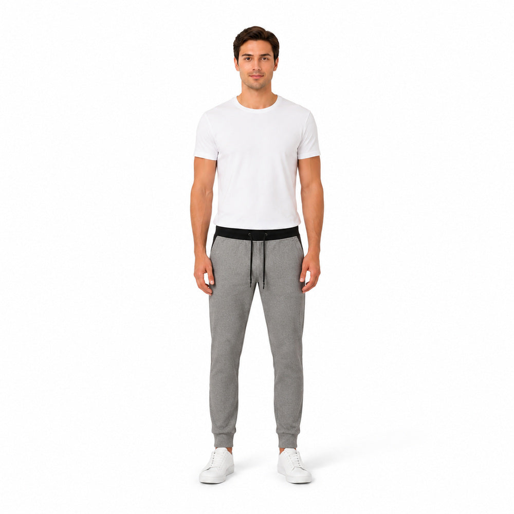 Karl Lagerfeld Herringbone-Patterned Joggers in Grey