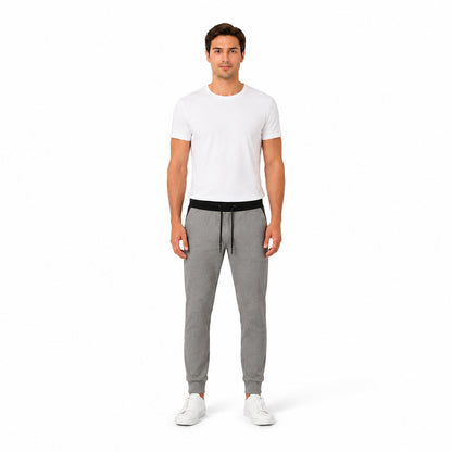 Karl Lagerfeld Herringbone-Patterned Joggers in Grey