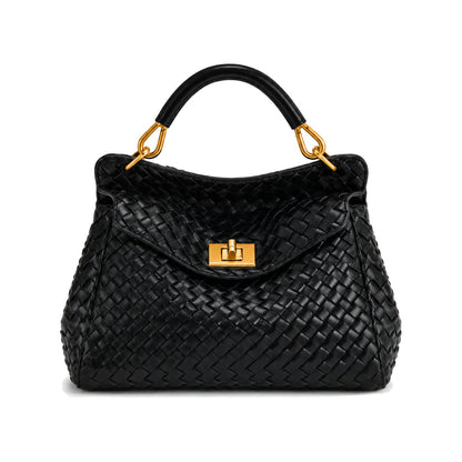 JW PEI Lucia Woven Classic Top Handbag in Black