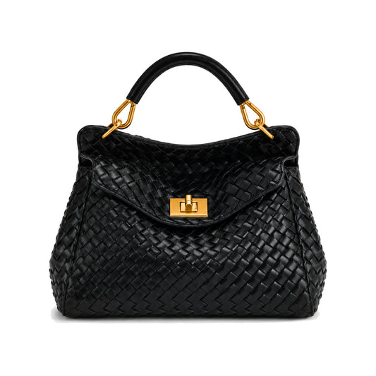 JW PEI Lucia Woven Classic Top Handbag in Black