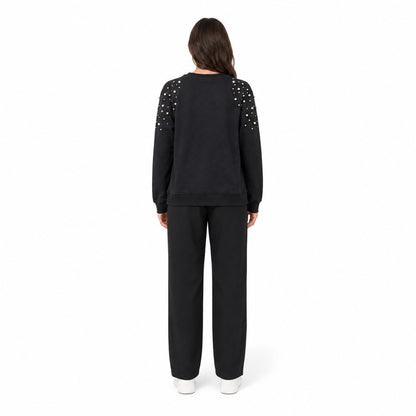 Crew - Neck Sweatshirt in Black