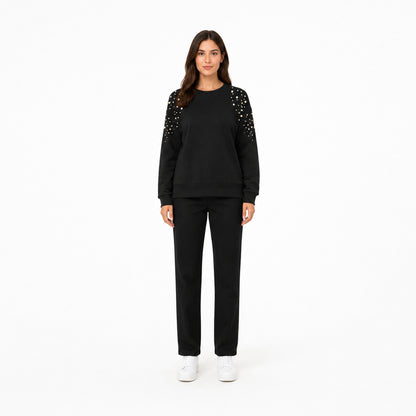 Crew - Neck Sweatshirt in Black