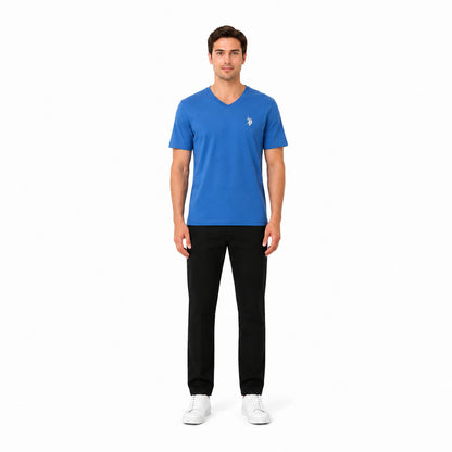 U.S. Polo Assn. Men's Short-Sleeve V-Neck T-Shirt in Bright Blue