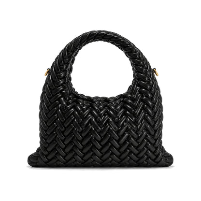 JW PEI Cora Woven Mini Tote Bag in Black with Braided Handles