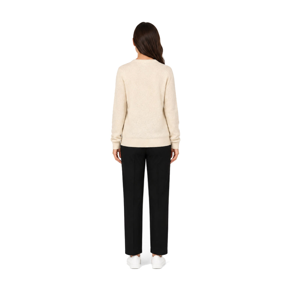 Michael Kors Knit V-Neck Sweater in Cream