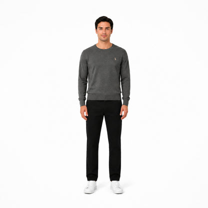 Polo Golf Ralph Lauren Crewneck Wool Sweater in Dark Grey
