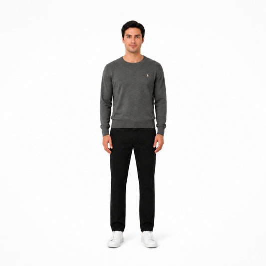 Polo Golf Ralph Lauren Crewneck Wool Sweater in Dark Grey