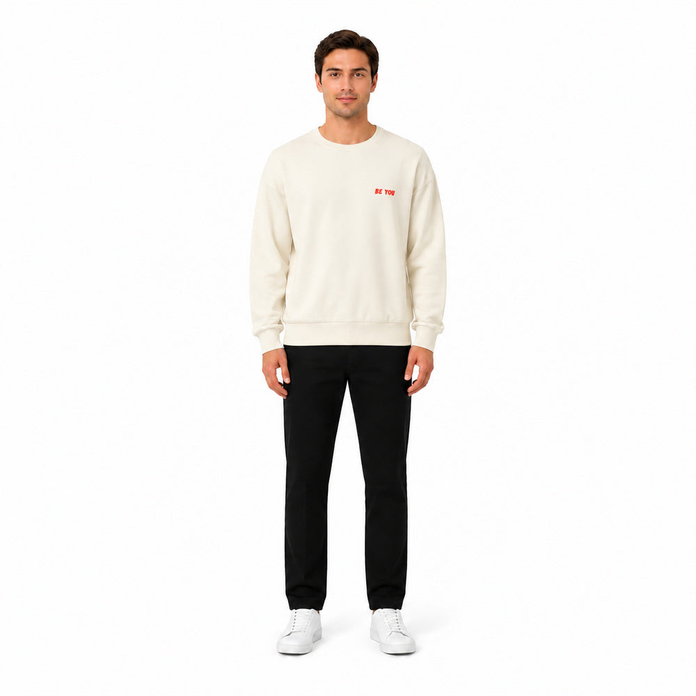 Pull&Bear Crewneck Sweatshirt in Off-White