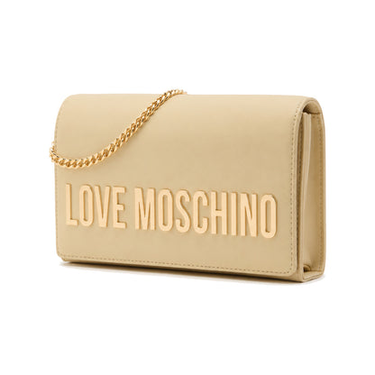 Love Moschino Logo Chain Crossbody Bag in Beige