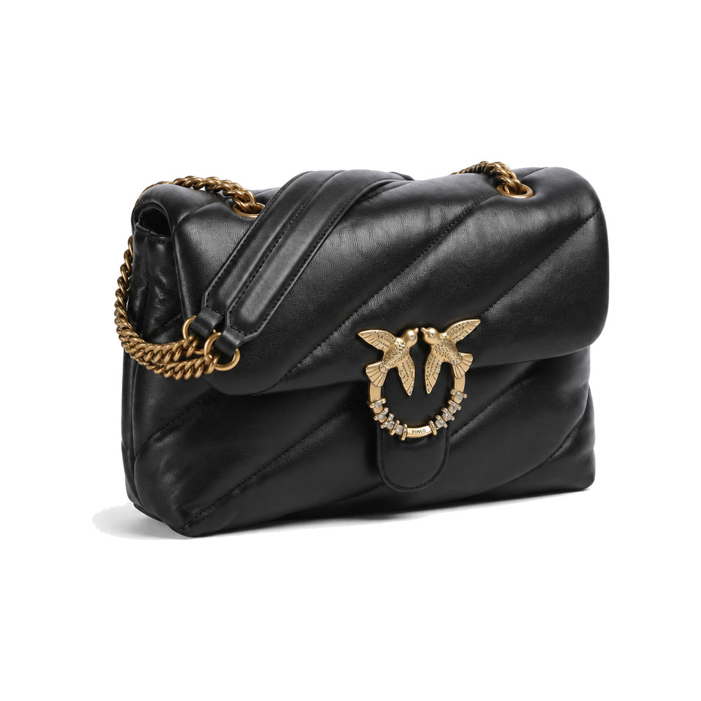 PINKO Large Love Bag Puff Maxi Quilt Jewel in Black