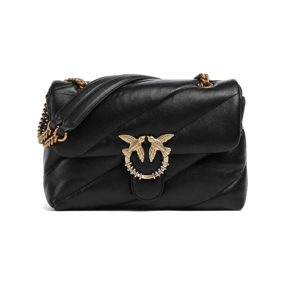 PINKO Large Love Bag Puff Maxi Quilt Jewel in Black