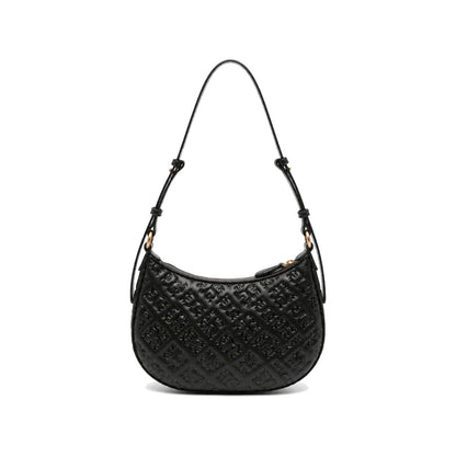 PINKO Love Half Moon Hobo Shoulder Bag in Black Monogram