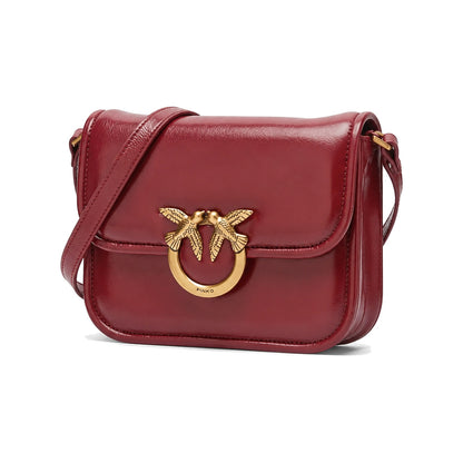 PINKO Love Box Crossbody Bag in Burgundy