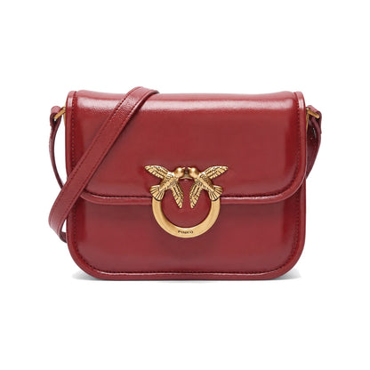 PINKO Love Box Crossbody Bag in Burgundy