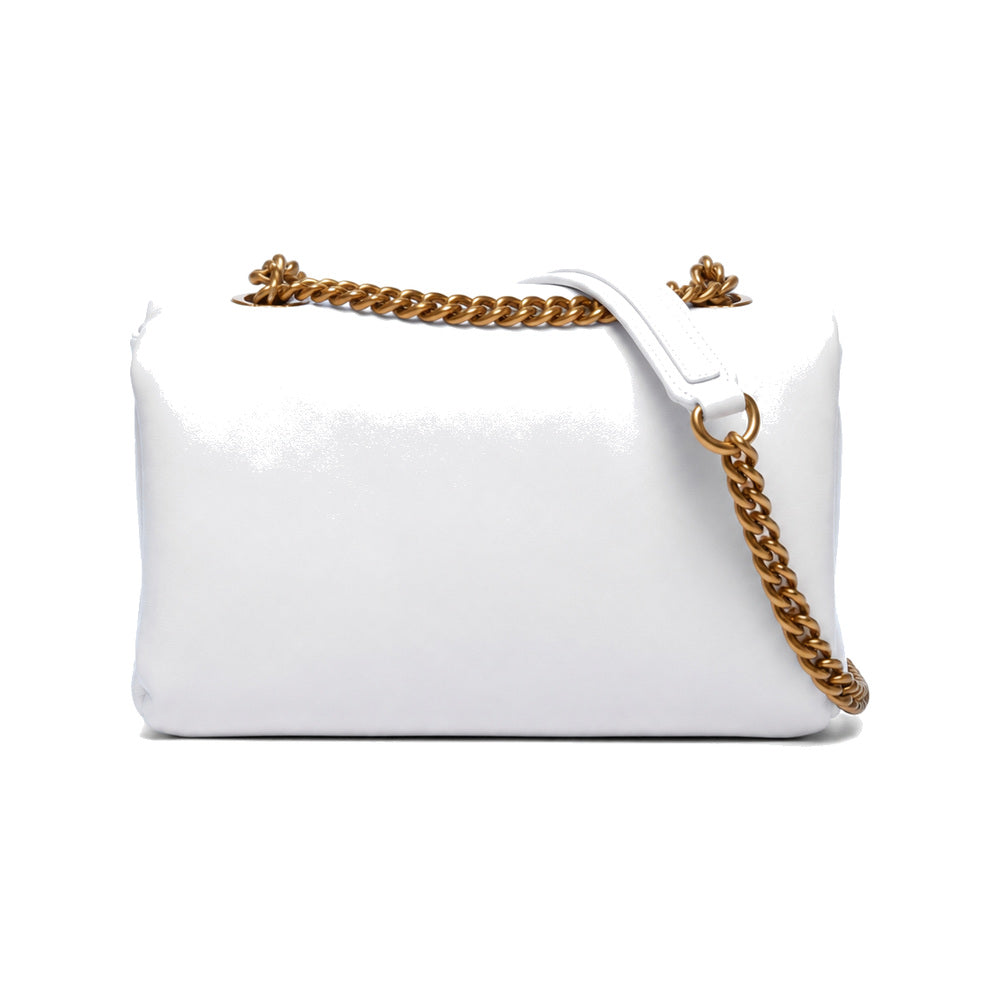 PINKO Love Puff Logo Jewel Mini Bag in White