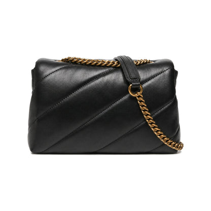 PINKO Love Puff Logo Jewel Mini Bag in Black with Patches