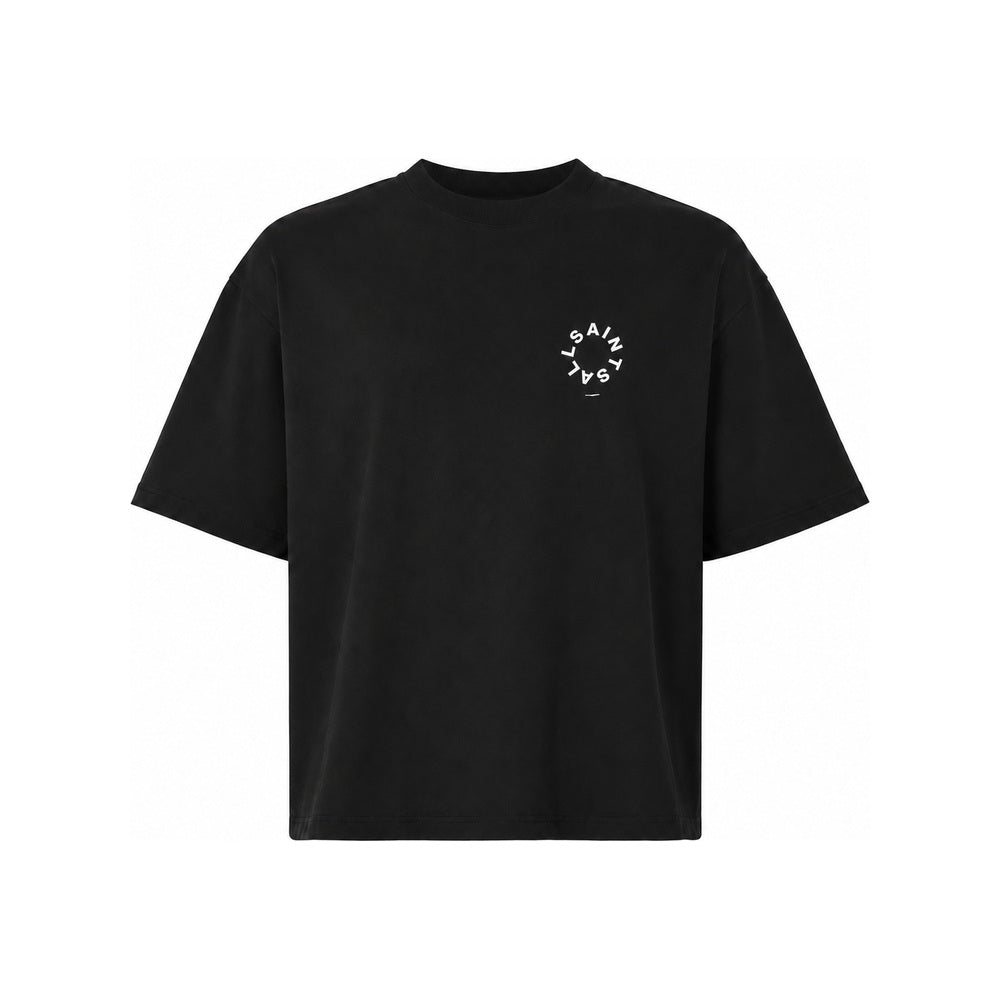 AllSaints Tierra Oversized Crew Neck t-Shirt in Jet Black