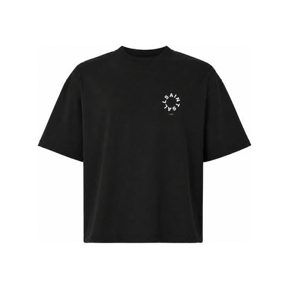 AllSaints Tierra Oversized Crew Neck t-Shirt in Jet Black