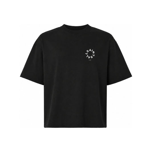 AllSaints Tierra Oversized Crew Neck t-Shirt in Jet Black