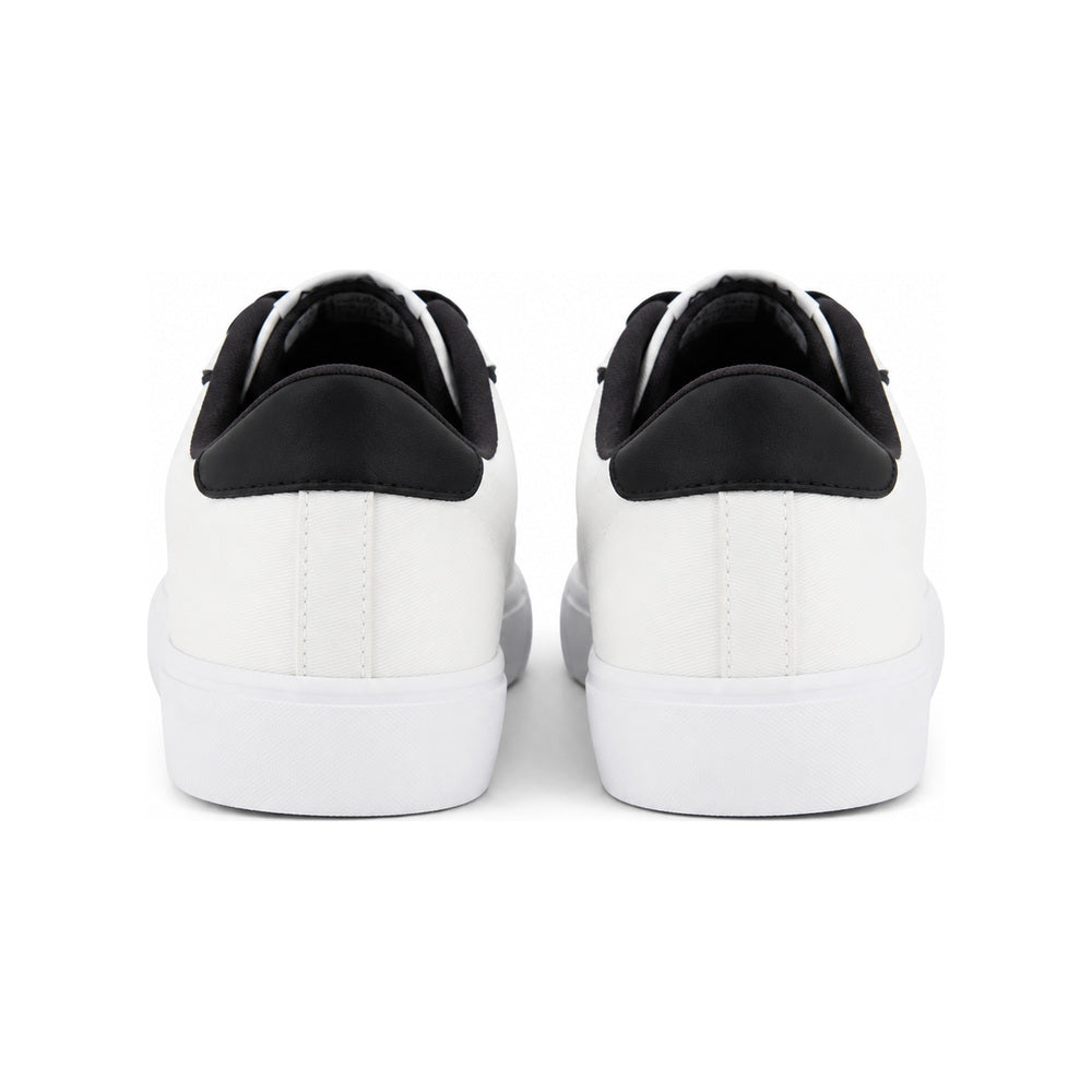 Armani Exchange Icon Low-Top Canvas Sneakers in White and Black