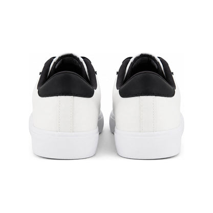 Armani Exchange Icon Low-Top Canvas Sneakers in White and Black