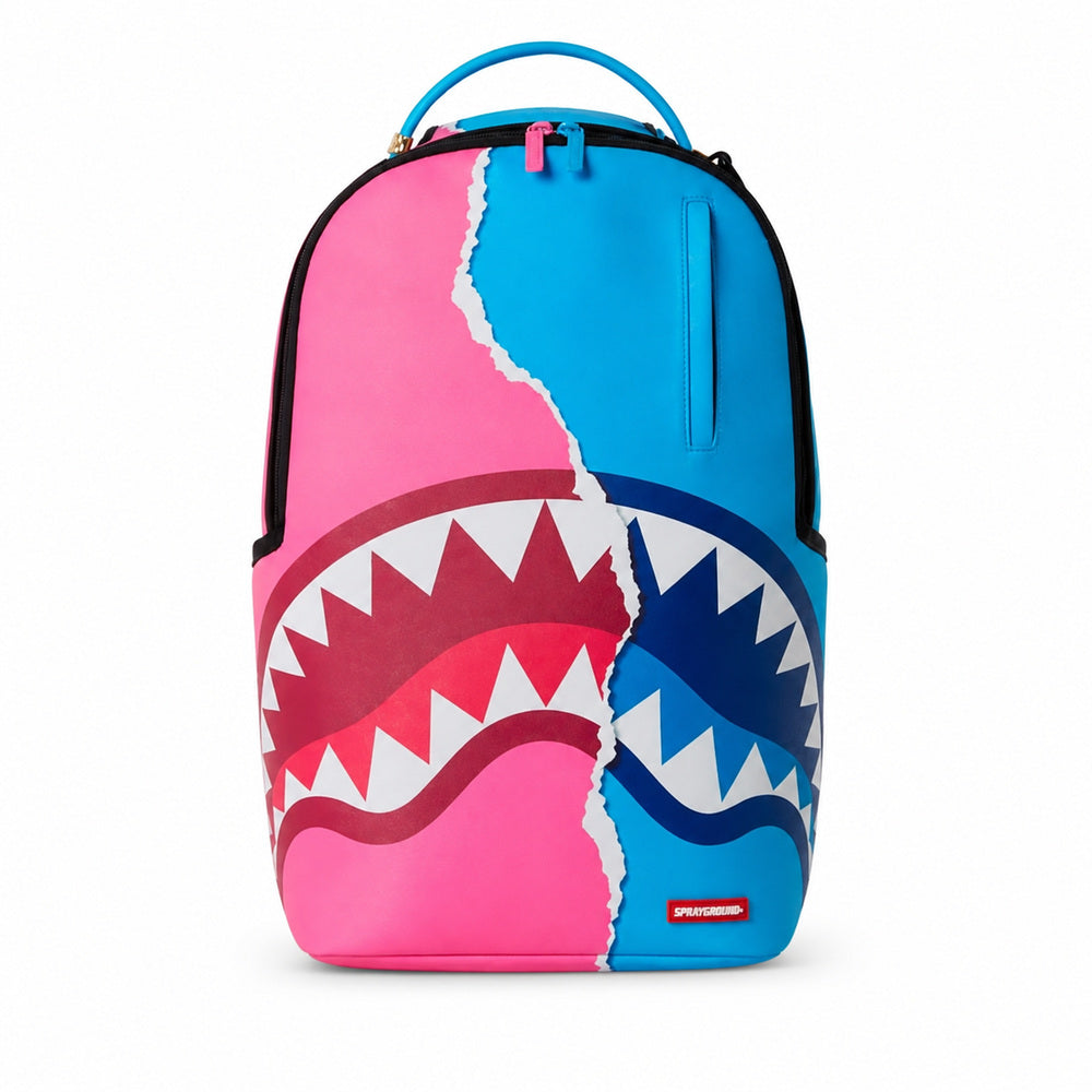 Sprayground Split Shark Mouth Backpack In Pink & Blue