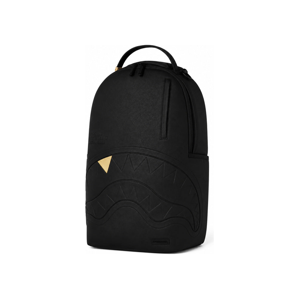 Sprayground Embossed Backpack With Golden Detail In Black