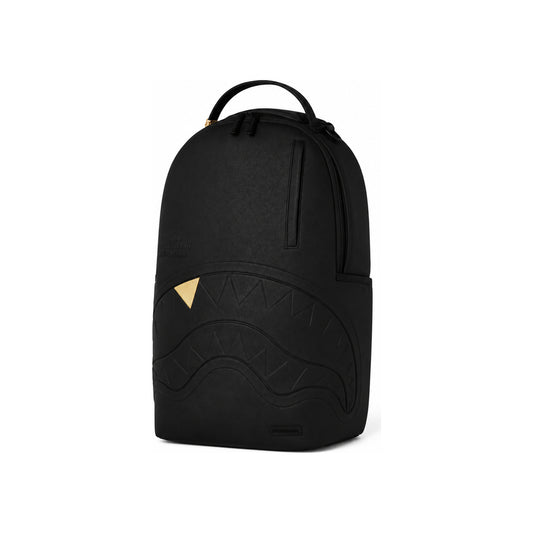Sprayground Embossed Backpack With Golden Detail In Black