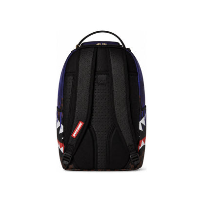 Sprayground Check Shark Mouth Backpack In Blue & Brown