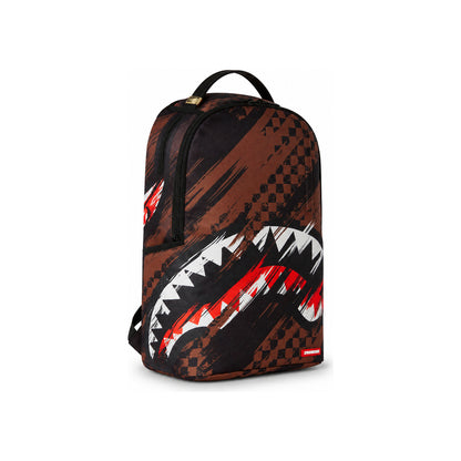 Sprayground Mini Check Shark Mouth Backpack In Brown