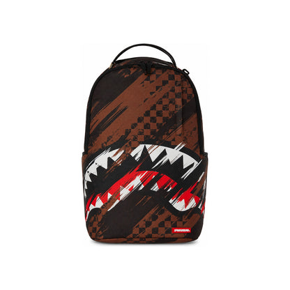 Sprayground Mini Check Shark Mouth Backpack In Brown