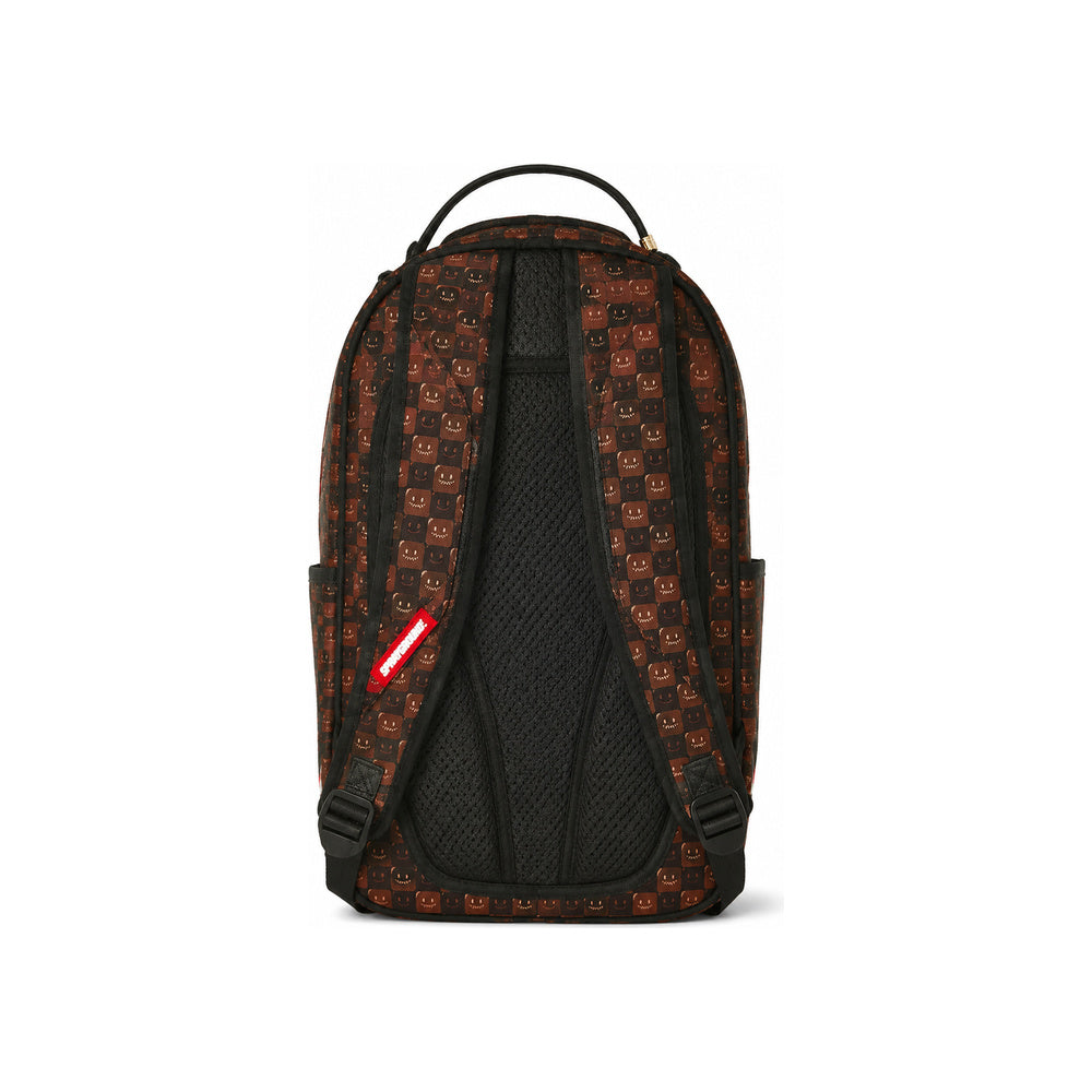Sprayground Check Shark Mouth Backpack In Brown & Red