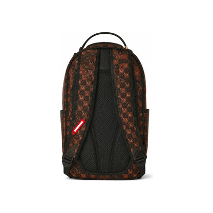 Sprayground Check Shark Mouth Backpack In Brown & Red