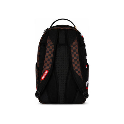 Sprayground Striped Check Shark Mouth Backpack In Brown