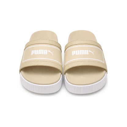 Puma Karmen Platform Slide Sandals In Beige