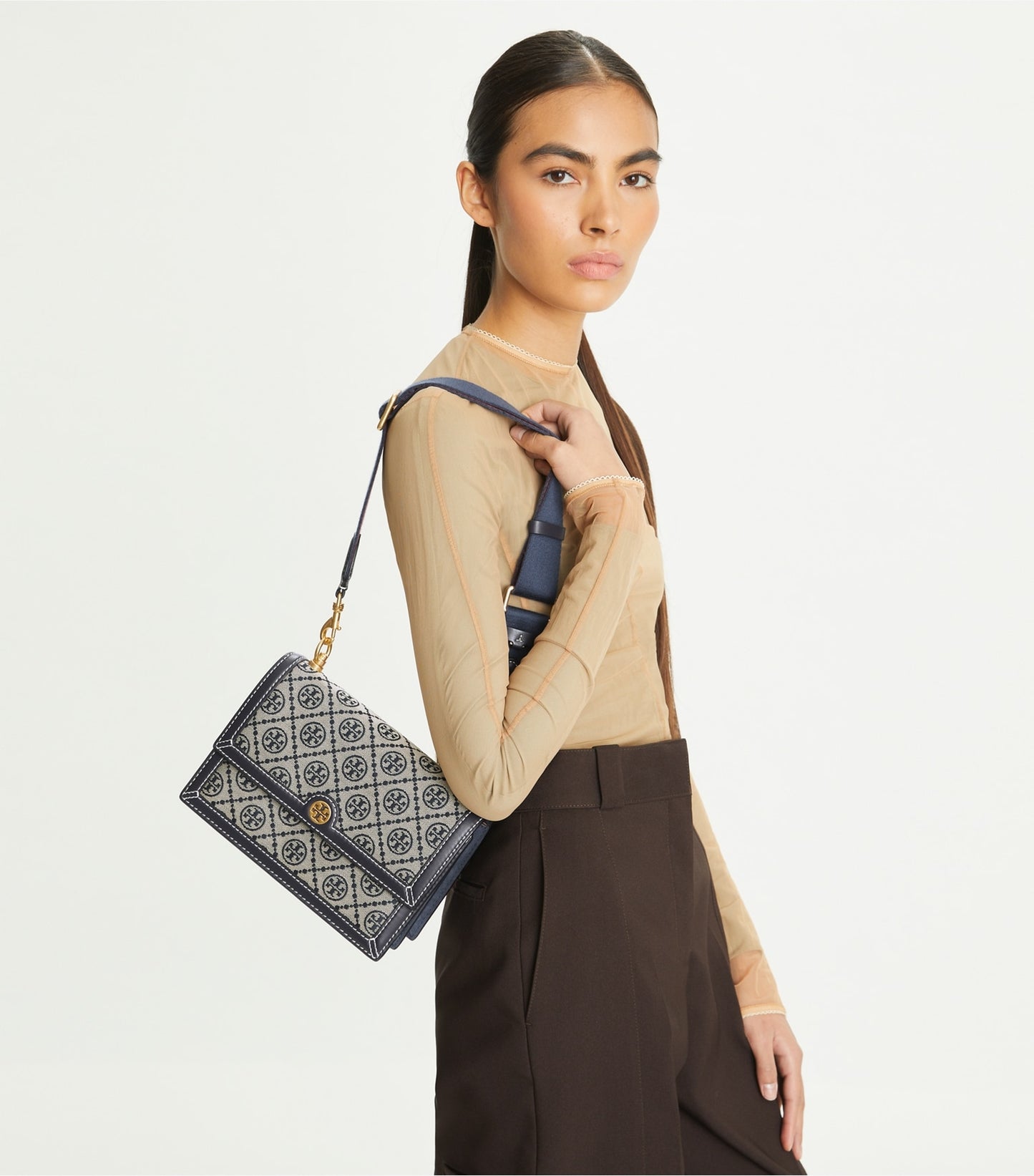 Tory Burch T Monogram Small Jacquard Shoulder Bag